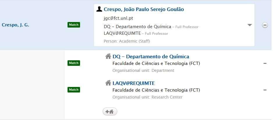 - O sistema poderá detetar vários nomes semelhantes e apresentar diversas correspondências possíveis. Nestes casos, deverá expandir a lista de opções disponíveis, de forma a selecionar a correta.