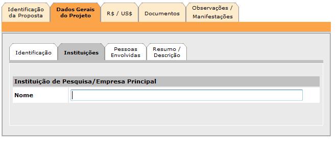 Clique no sinal ao lado da Grande-Área/Área desejada, selecione ( ) a Subárea de Conhecimento mais adequada ao seu projeto e clique em.