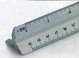 4.2 Escalimetro O escalímetro é um instrumento de desenho técnico utilizado para desenhar objetos em escala ou facilitar a leitura das medidas de desenhos representados em escala.