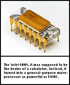 ..) Durante a década de 7, com a tecnologia da alta escala de integração (LSI - Large Scale of Integration) pôde-se combinar até 65 mil componentes em uma só pastilha de silício (chip).