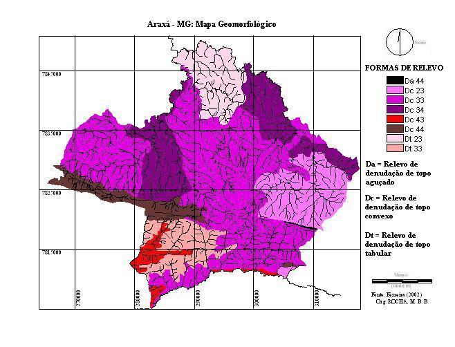 Autor: ROCHA, M. B. B. A tabela 3 mostra que 69,27% do município encontram-se em uma altitude de 900 a 1100m. Altitudes superiores a 1100m ocupam 23,42% da área do município.