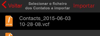 3. Selecione o local onde serão guardados os contatos e, depois, toque em Importar. 4.