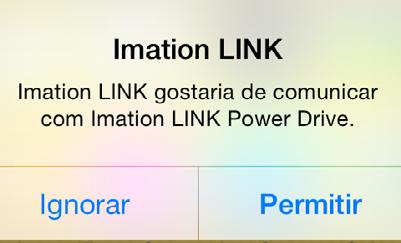 ABERTURA DA APLICAÇÃO IMATION LINK 1. Toque em OU Conete o seu dispositivo LINK.