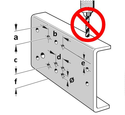 5 Alterações no veículo básco 5.2 Furações no quadro do veículo 5.2 Furações no quadro do veículo Utlzar preferencalmente as furações exstentes nas longarnas.