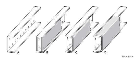 5 Alterações no veículo básco 5.9 Quadros auxlares 5.9.1 Confguração do quadro auxlar A passagem de perfl nas extremdades danteras das longarnas deverá ser progressva.