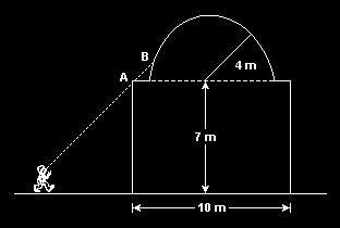 05) Uma circunferência intercepta um triângulo equilátero nos pontos médios de dois de seus lados, conforme mostra a figura, sendo que um dos vértices do triângulo é o centro da circunferência.
