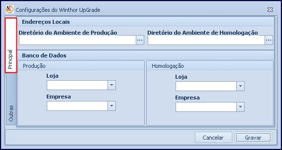 2. Realizar Configuração de Atualização Após a instalação do WinThor Upgrade é necessário configurá-lo. Para isso siga as orientações abaixo: 2.