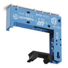 Série 93 - Bases e acessórios para relé Série 34 SÉRIE 34 93.11 Homologações (segundo o tipo): Base para circuito impresso com clip de retenção e extração 93.11 (azul) Tipo de relé 34.51, 34.