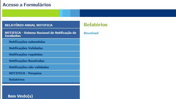 Relatórios O NOTIFICA permite também efetuar o download de uma folha de cálculo (em formato EXCEL.