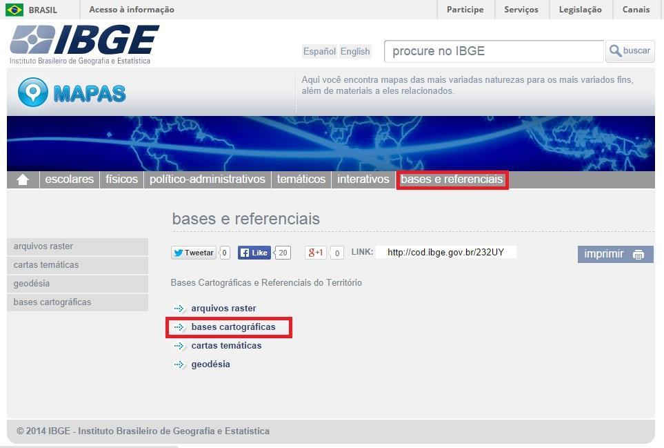 6 8 Entrar no sítio de MAPAS do IBGE: http://mapas.ibge.gov.br/.