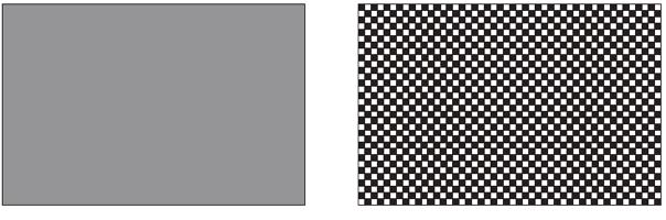 Dithering Tipo de quantização em dois níveis Essencial para exibição de imagens em certos tipos de dispositivos de saída gráfica Objetivo: exibir imagens
