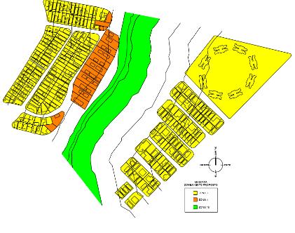 2) prevê 8 torres verticais para a área em urbanização e resulta em um grande impacto paisagístico para a região, conforme mostra