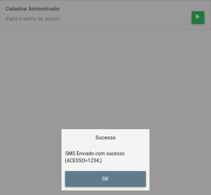 2. Clique no botão para enviar configurações. 3. Uma mensagem indicando e sucesso irá aparecer na tela do aplicativo. Figura 19.