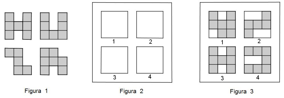 Exercício 9: As peças da figura 1 são feitas de quadradinhos de cartolina cinza de um lado e branca do outro.