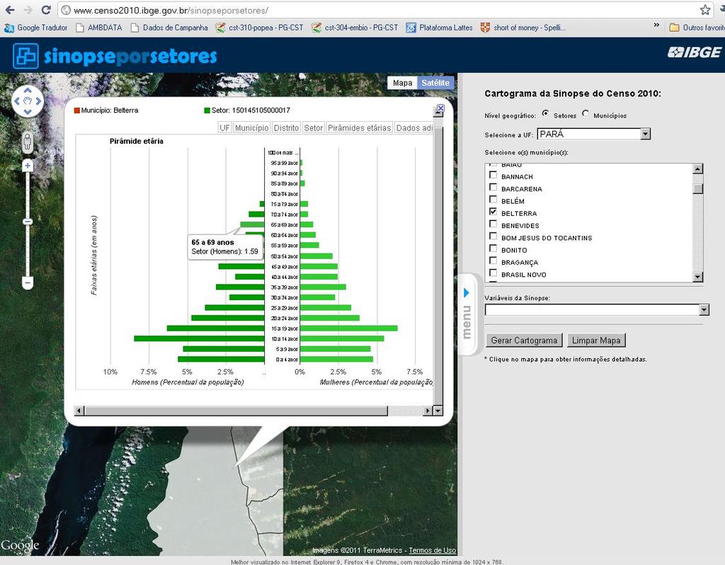 A Malha, junto com os dados agregados, permite visualizar resultados do Censo 2010 em um mapa digital.