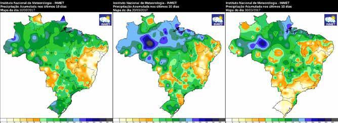 ou extremos de média e alta intensidade por falta ou excesso de precipitações ou geadas e baixas temperaturas, que podem causar impactos significativos na produção.