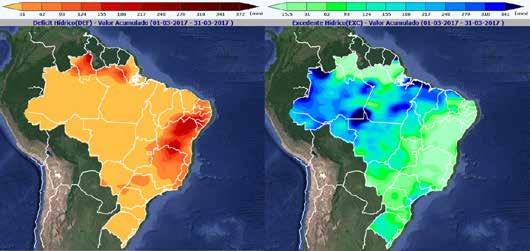 Figura 6 Deficit e excedente hídrico no período de 1º a 31 de