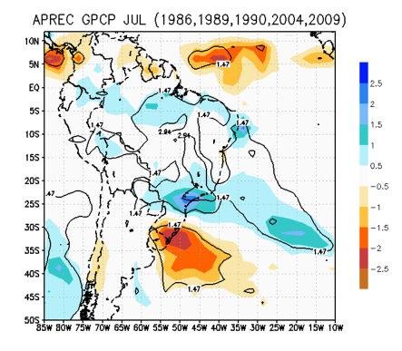 Essas anomalias podem indicar a permanência de cavados ou cristas em uma escala temporal sinótica, nessas regiões.