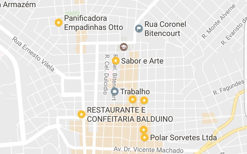 Partindo dos empreendimentos listados juntamente com os pontos turísticos, delinearam-se assim um mapa (01) em que constam os locais a serem visitados e seu percurso: MAPA 01: Possível roteiro