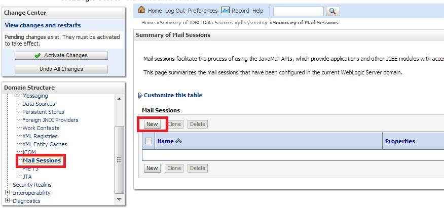 A seguir, informe os dados de configuração de e-mail: *Name: Deve ser mail/session *JNDI Name Deve ser mail/session mail.smtp.auth=true; mail.