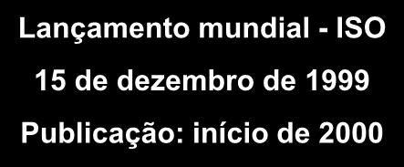 HISTÓRICO Lançamento mundial - ISO 15 de