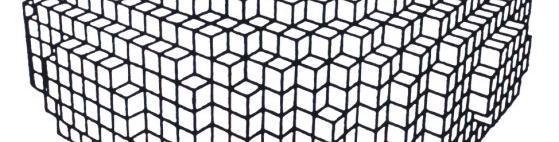 Octrees resolvem este problema agregando cubos marcados em cubos maiores. Conceitualmente, o espaço é particionado em várias grades, cada uma com um tamanho de malha que é o dobro da anterior.