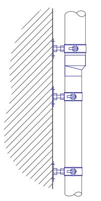 Nas reduções de diâmetro em tubos verticais, aconselha-se a utilização de reduções excêntricas (poderão ser utilizadas reduções concêntricas), devendo a geratriz do tubo estar alinhada pela parede de