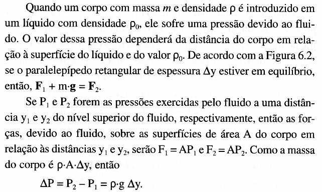 2.1 Principio fundamental da hidrostática ou Teorema de Stevin (ΔP=ρgh) "A diferença