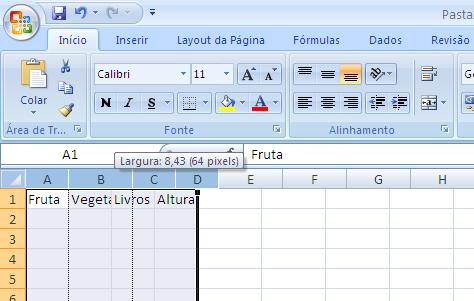 1. Ao utilizar as colunas como divisores (por exemplo, como recuos, ou para dois conjuntos separados de dados), escolha uma largura, use a mesma largura para todos os divisores, e aplique utilizando