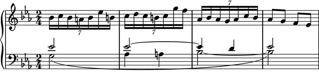 O tema Ciência de Strauss na Figura J utiliza dois tipos diferentes de quiálteras, sugerindo um agrupamento de 6/4 no compasso 205 e um agrupamento de 3/2 no compasso 206.