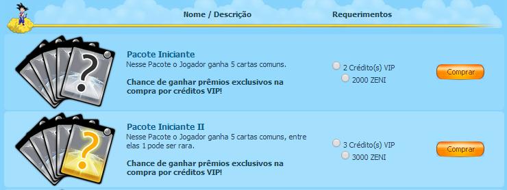 Pág. 13 Loja de Cartas O Dragon Ball Game possui um sistema de venda e compra de cartas bônus, onde você pode adquirir cartas para melhorar diversos itens do seu personagem e também liberar imagens