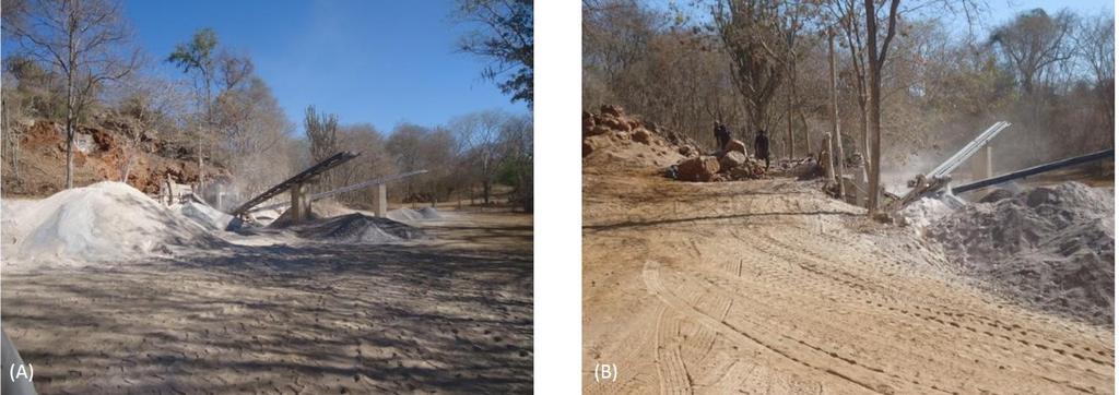 5. RECURSOS MINERAIS Durante as atividades de mapeamento foram identificadas antigas extrações de areia, cascalho e brita.