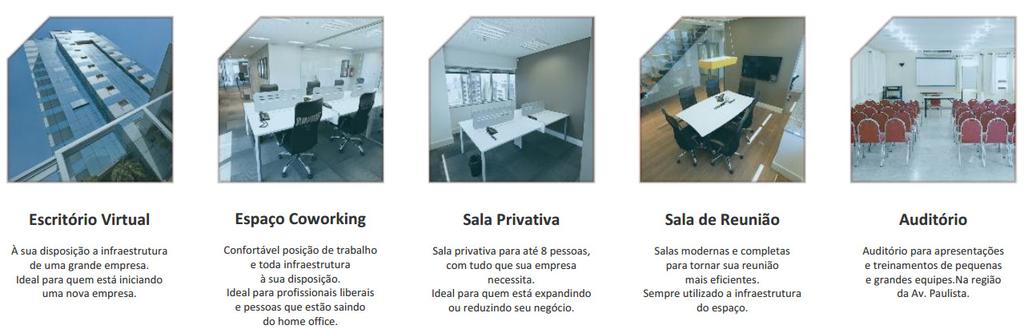 INFRAESTRUTURA EXISTE: Uma recepção; Uma central de atendimento telefônico; Salas de trabalho ou de reuniões; Equipamentos de