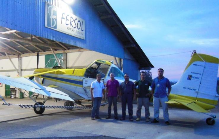 Condições da aplicação Empresa: Fersol Aviação Agrícola Local: sede da empresa Município: Santo Antônio da Patrulha, RS Piloto: