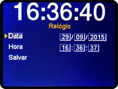 Toda alteração (exceto relógio) realizada durante o acesso ao menu de configurações ficará armazenada e dever ser aplicada antes de sair deste menu.