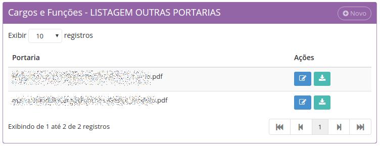 24 Inserção de Outra Portaria Ao clicar em Inserir, uma mensagem é apresentada no canto superior direito da tela com o resultado da operação.