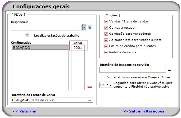 Outra configuração importante para escriturar os registros do ECF é na Conexão Super.