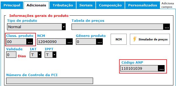 Na guia Tributação todas as informações devem ser preenchidas