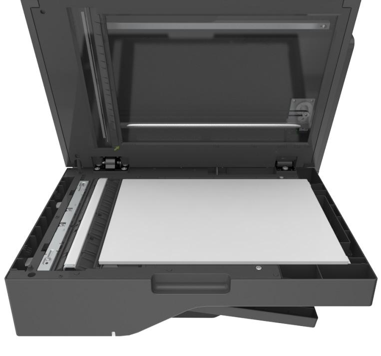 Manutenção da impressora 207 Limpando o vidro do scanner Limpe o vidro do scanner caso ocorra algum problema de qualidade de impressão, como listras nas imagens copiadas ou digitalizadas.