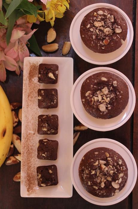 Bolo Zero CHOCOLATE COM BANANA Bolo sem açúcar, farinha de trigo ou laticínios!