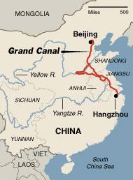 A Grande Muralha, o Grande Canal e outros projetos construídos pelo povo chinês
