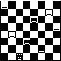 O Problema das Oito Rainhas Colocar oito rainhas num tabuleiro de xadrez, de forma que nenhuma delas seja atacada por outra.