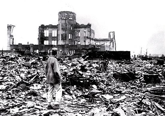 Imagem de Hiroshima, no Japão, após o