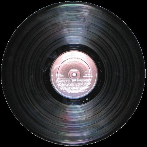 Exemplo Um disco de vinil gira a