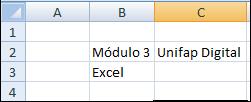 Aula 2 Tipos de dados No Excel podemos inserir três tipos de dados: Texto Dados alfanuméricos, qualquer conjunto de dados que contenham