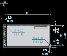 on Horizontal Plane Direct Mounting by 2 M4 x 20 Screws a 194