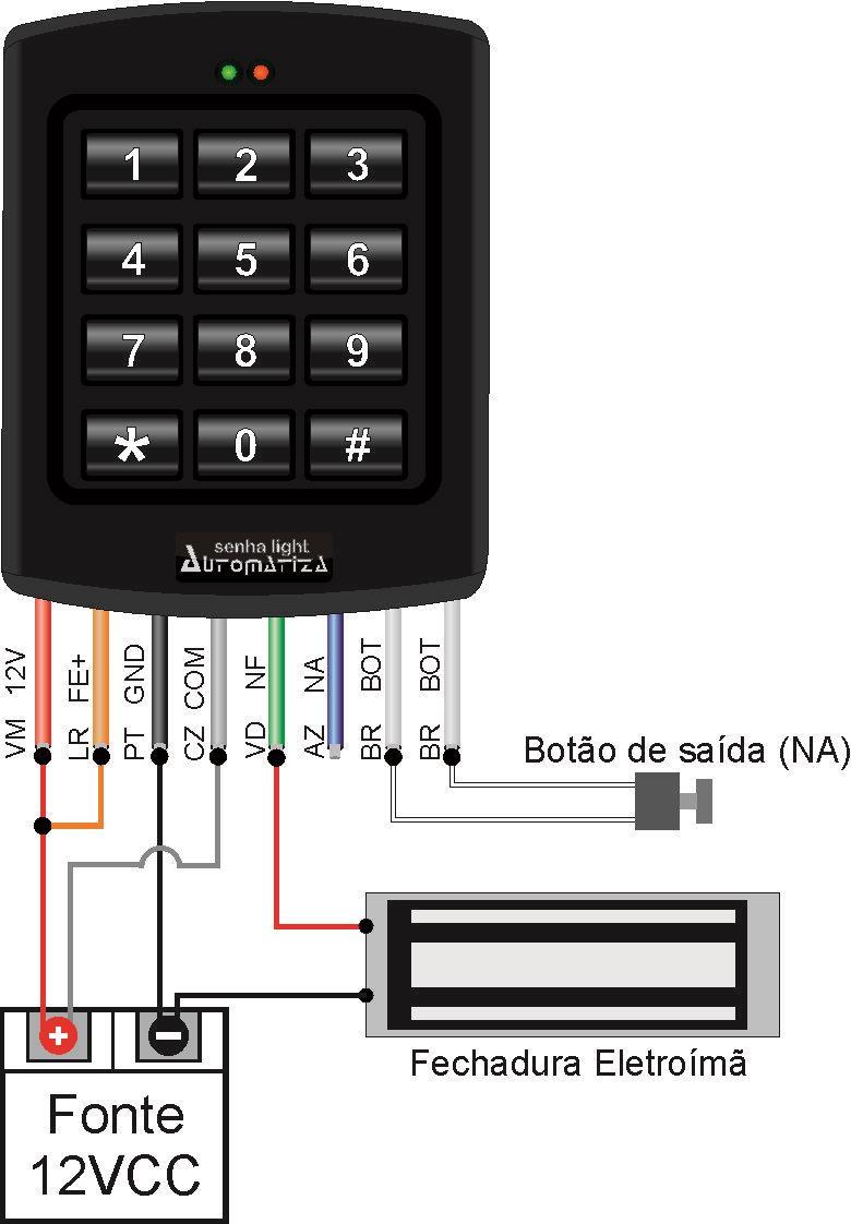 7.2. Ligação Fechadura Eletroímã 7.2.1.