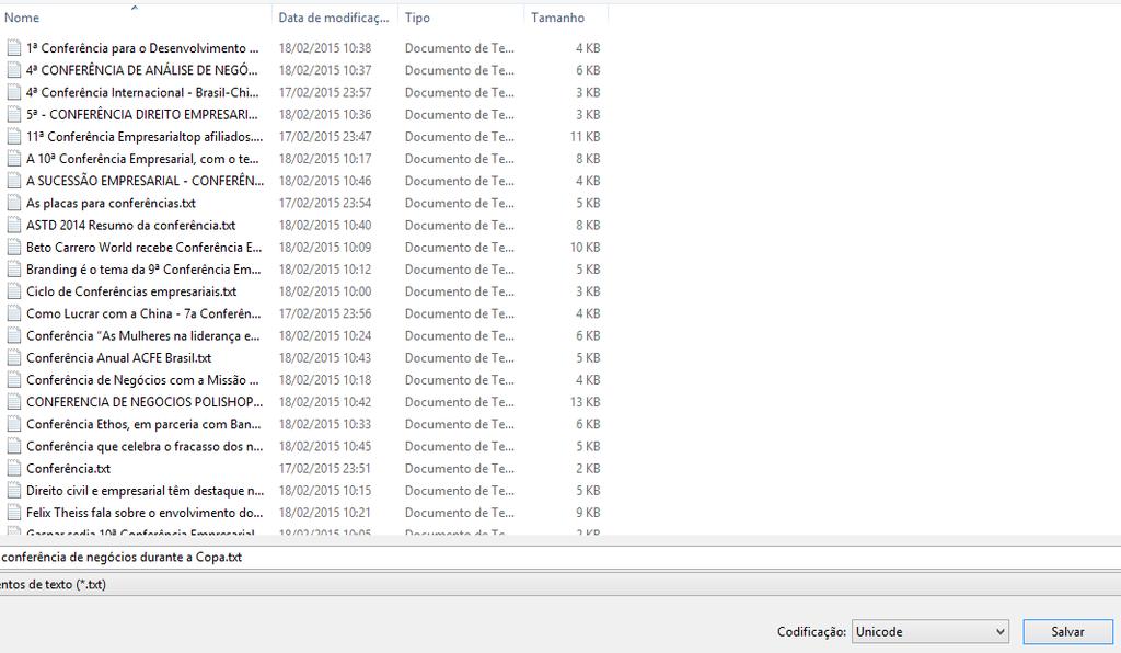 68 Figura 10 Tela do Bloco de Notas (formato txt.) com a codificação Unicode Fonte: A autora.
