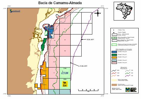 Camamu- Almada (cor-de-rosa). Fonte: site ANP-BDEP (2005).
