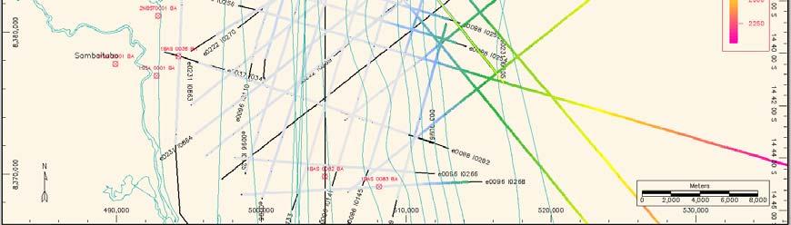 Esta malha abrangeu cerca de 30 km de extensão de linhas sísmicas (figura 4.1), que acompanham a trajetória do Paleocânion de Almada.